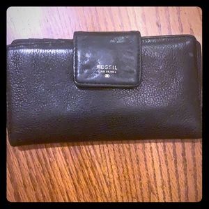 Fossil black leather wallet